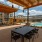 covered seating with view of pool