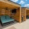 covered seating with lounge chair