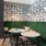 seating with tables and a bookshelf