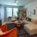 living room with a couch, coffee table, and tv